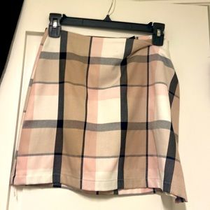 Pink Plaid Skirt